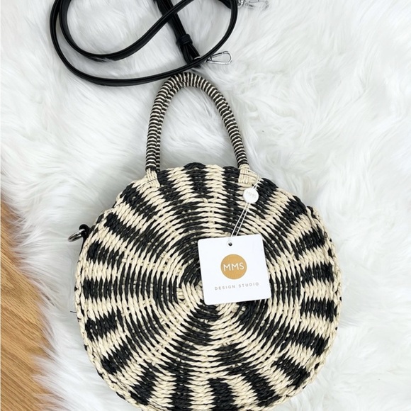 NWT MMS Design Studio White&black Straw Purse - Picture 8 of 8